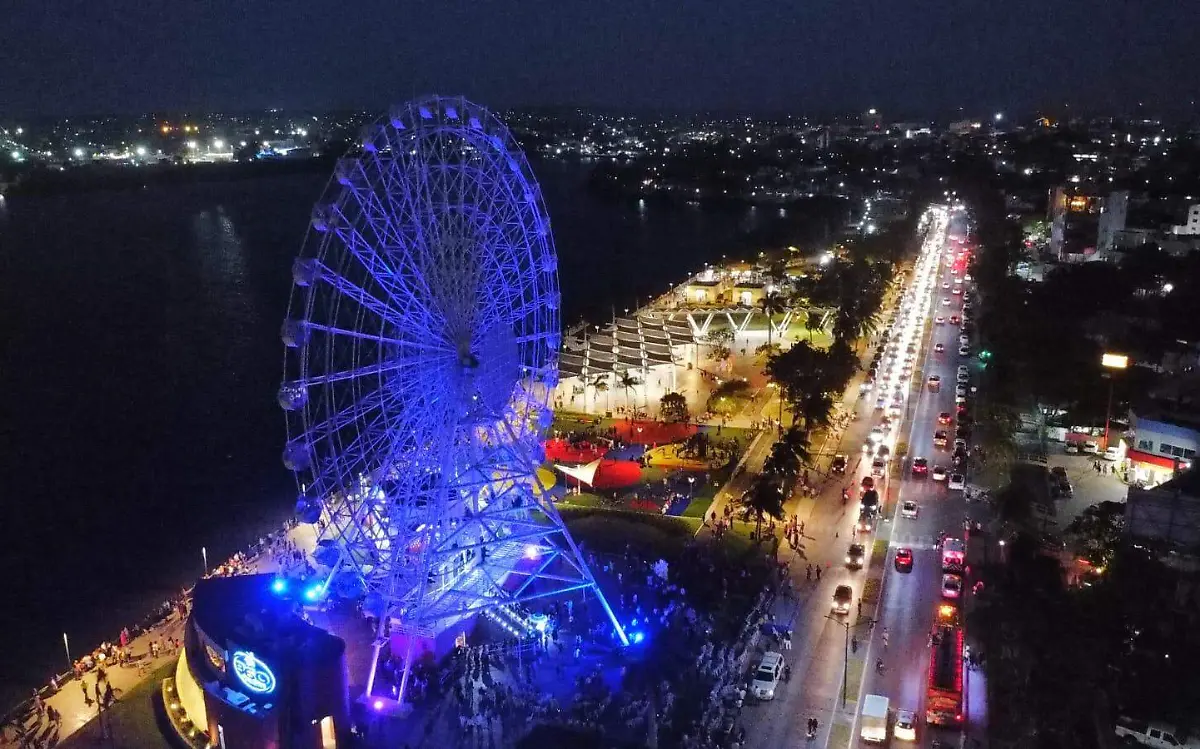 La rueda de la fortuna ha contribuido para atraer al turismo a este punto de Tampico Vladimir Meza